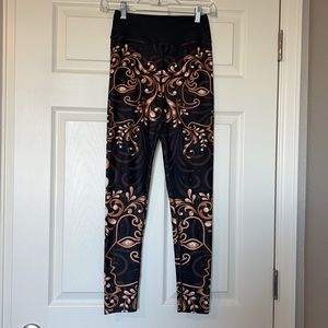 Vastitch Leggings Black & Brown Design Size Small